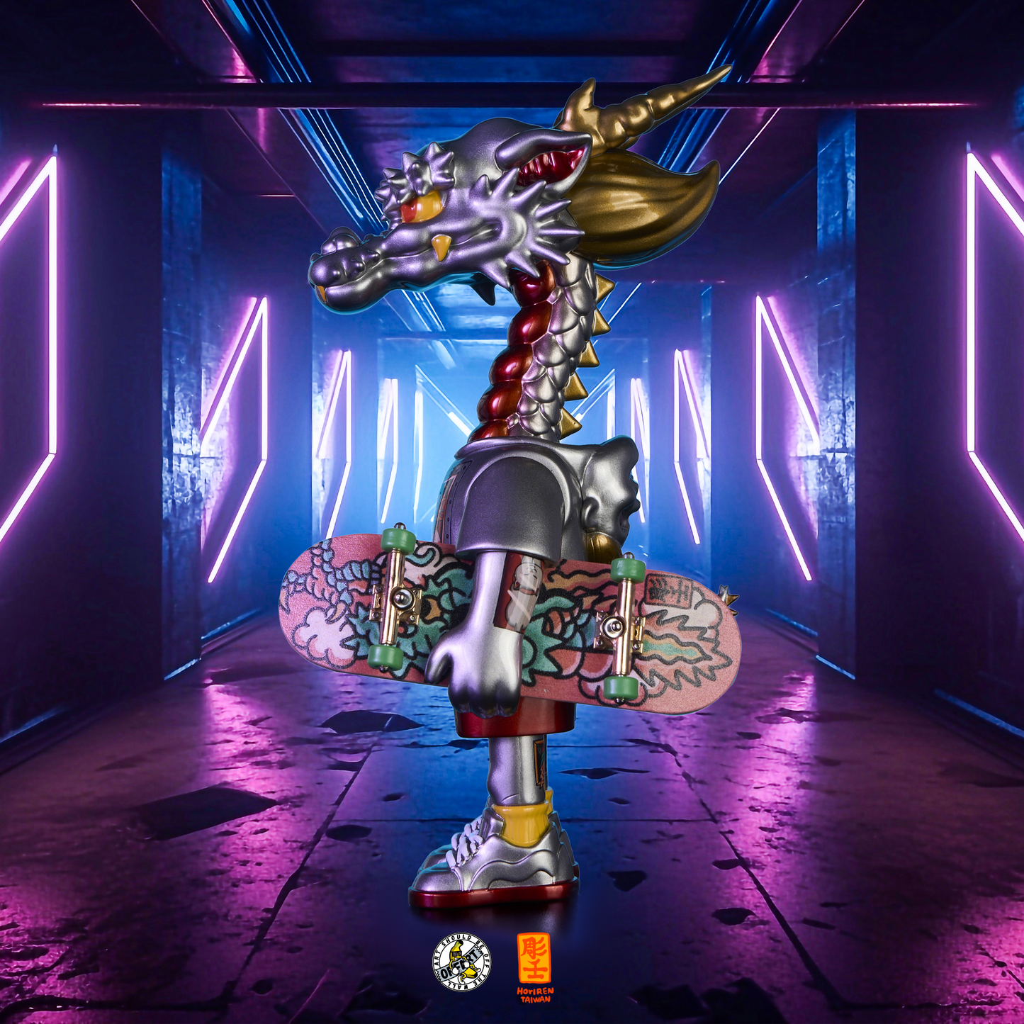 OFFART X Horiren Like A Dragon Skateboarder Meow Type Mecha Vinyl
