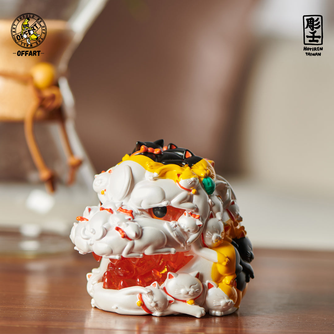 【PRE-ORDER】OFFART X Horiren Red Flame Hundred Cats Mini Bust Fortune White