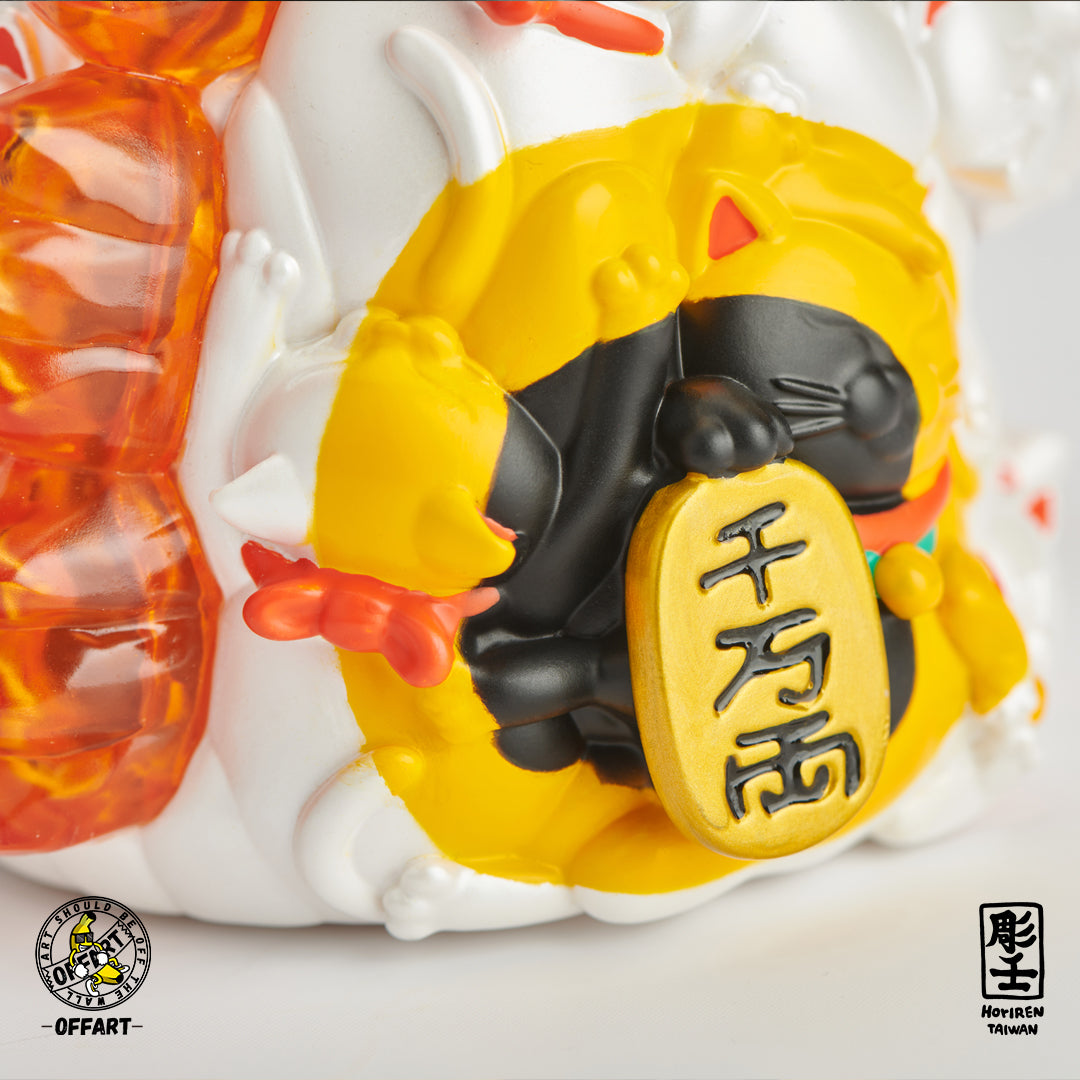 【PRE-ORDER】OFFART X Horiren Red Flame Hundred Cats Mini Bust Fortune White