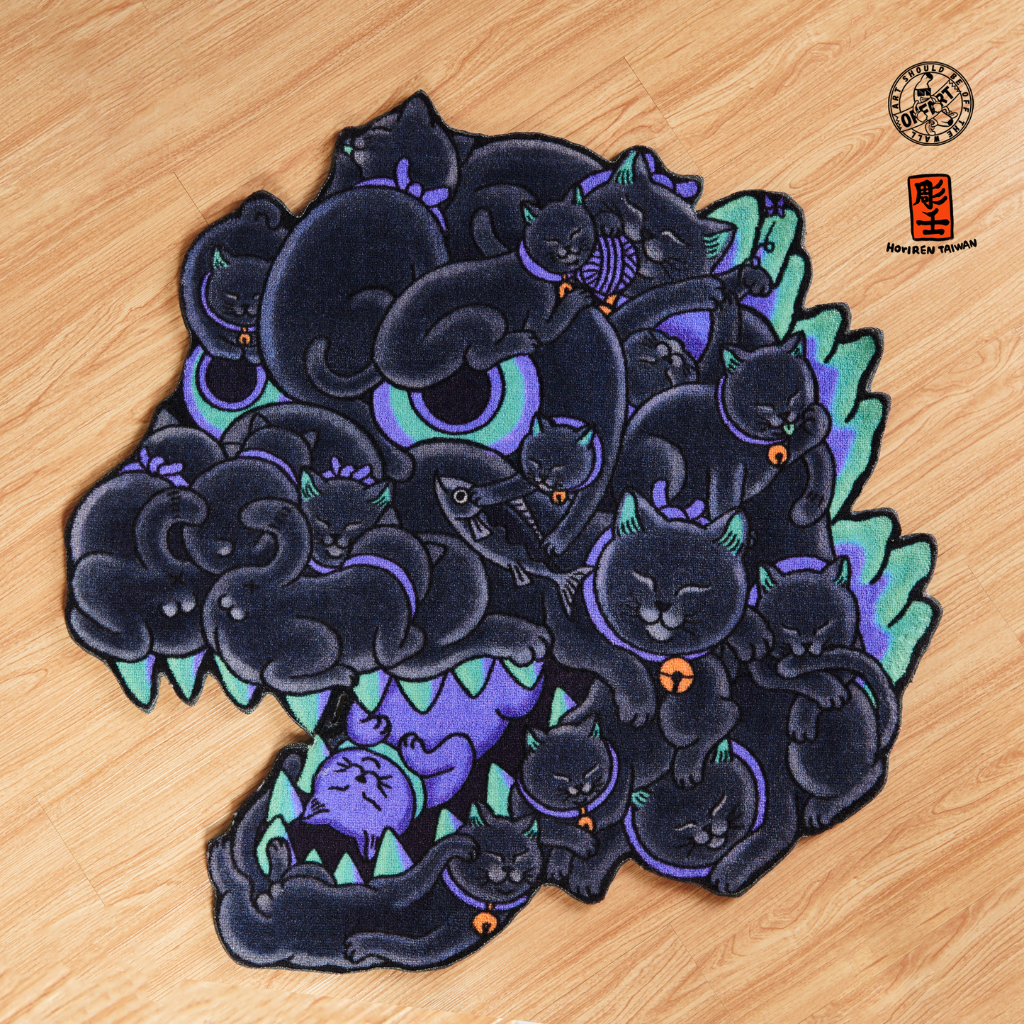 【IN-STOCK】OFFART X HORIREN Red Flame Hundred Cat Carpet Rug TTF Nuclear Limited Edition