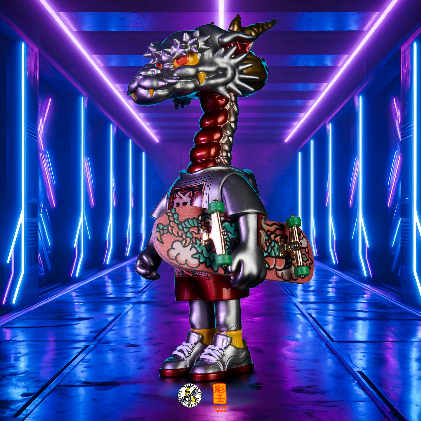 OFFART X Horiren Like A Dragon Skateboarder Meow Type Mecha Vinyl
