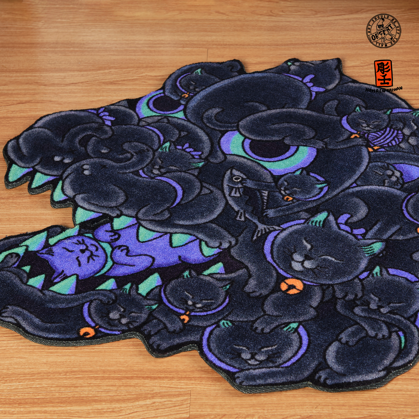【IN-STOCK】OFFART X HORIREN Red Flame Hundred Cat Carpet Rug TTF Nuclear Limited Edition