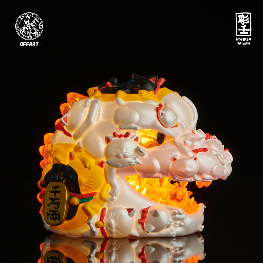 【PRE-ORDER】OFFART X Horiren Red Flame Hundred Cats Mini Bust Fortune White