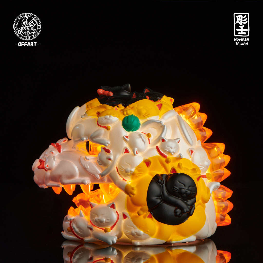 【PRE-ORDER】OFFART X Horiren Red Flame Hundred Cats Mini Bust Fortune White