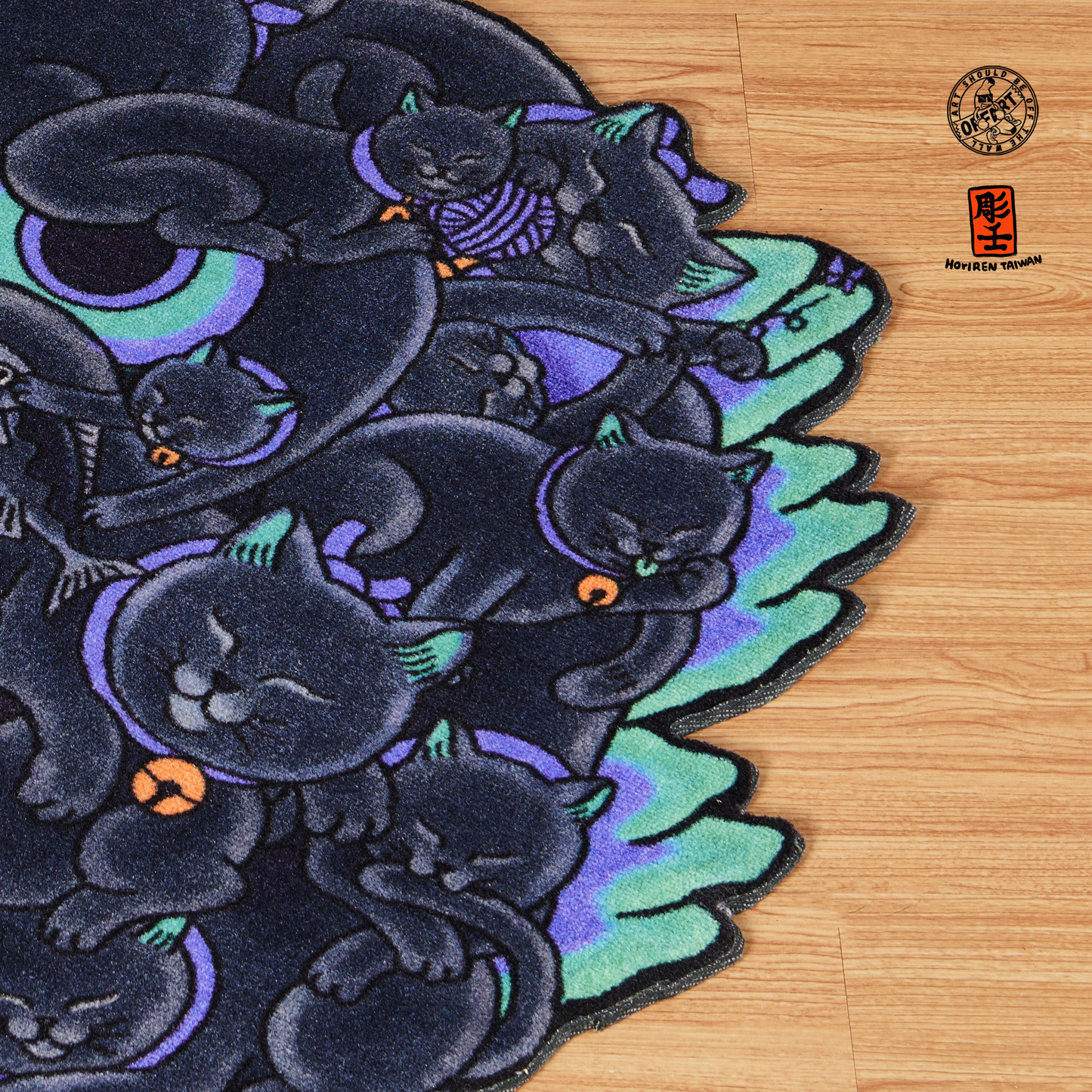 【IN-STOCK】OFFART X HORIREN Red Flame Hundred Cat Carpet Rug TTF Nuclear Limited Edition