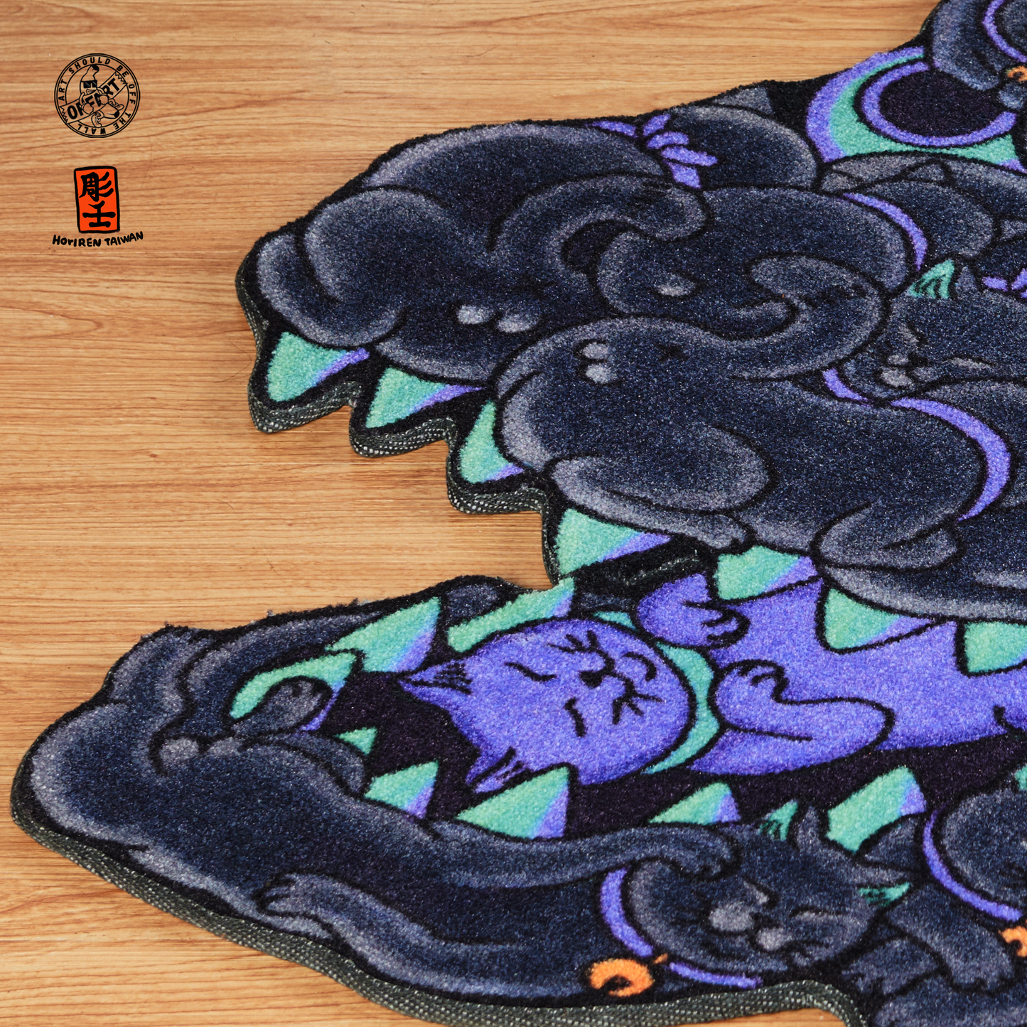 【IN-STOCK】OFFART X HORIREN Red Flame Hundred Cat Carpet Rug TTF Nuclear Limited Edition