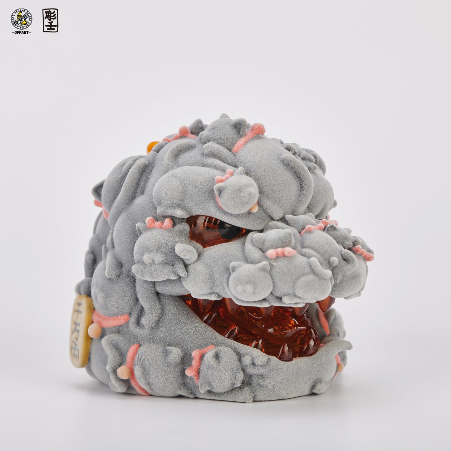 【PRE-ORDER】OFFART X Horiren Red Flame Hundred Cats Mini Fortune Head Statue -Flocked version