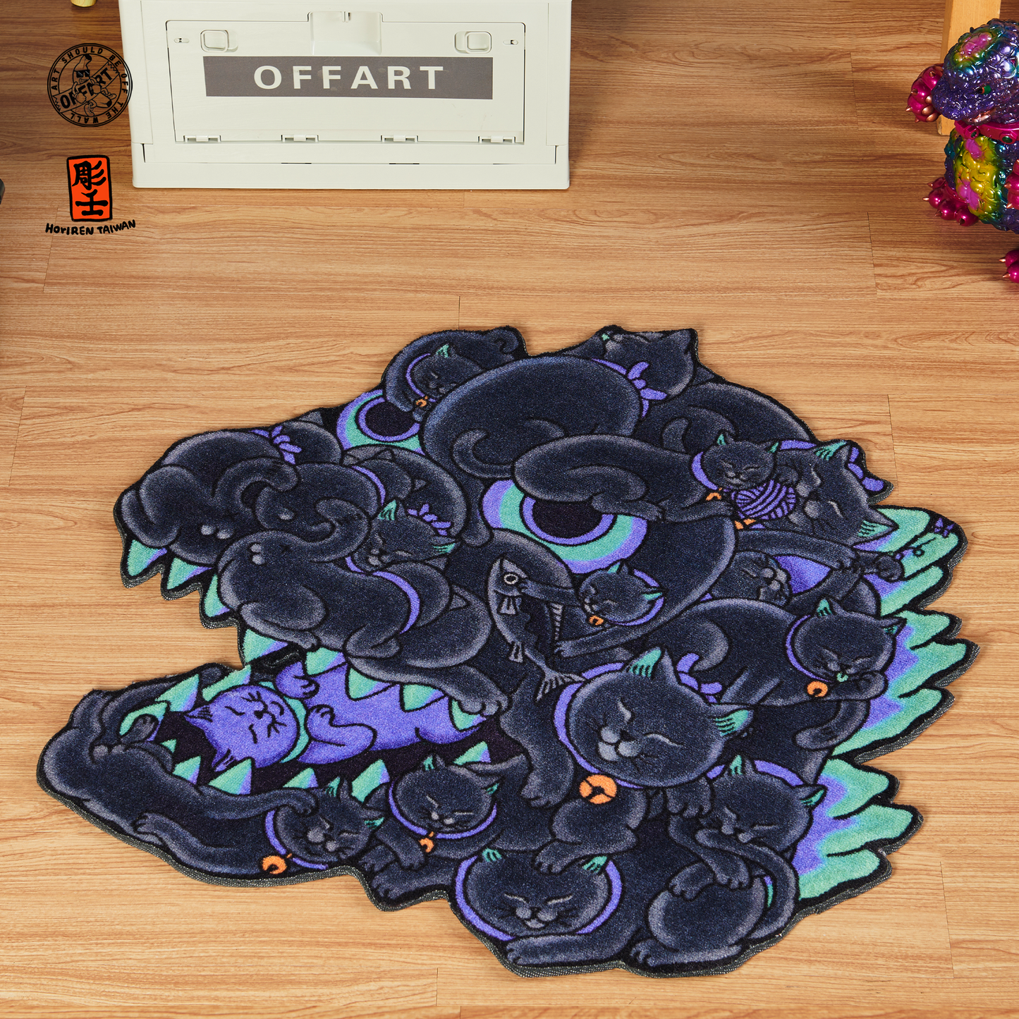 【IN-STOCK】OFFART X HORIREN Red Flame Hundred Cat Carpet Rug TTF Nuclear Limited Edition