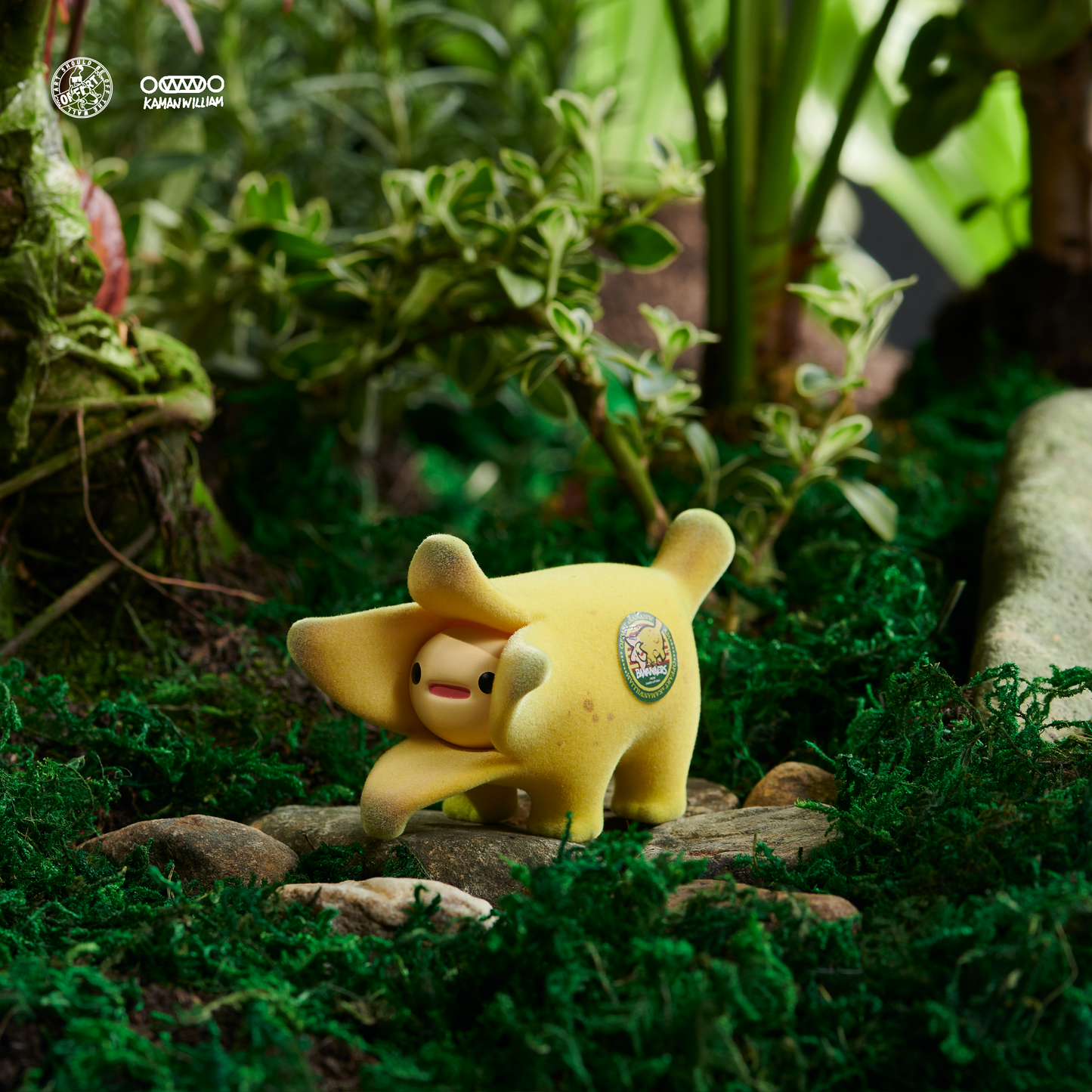 OFFART X Kamanwilliam Mini Bananaers Dog Eden Garden 5.0 Flocked Edition