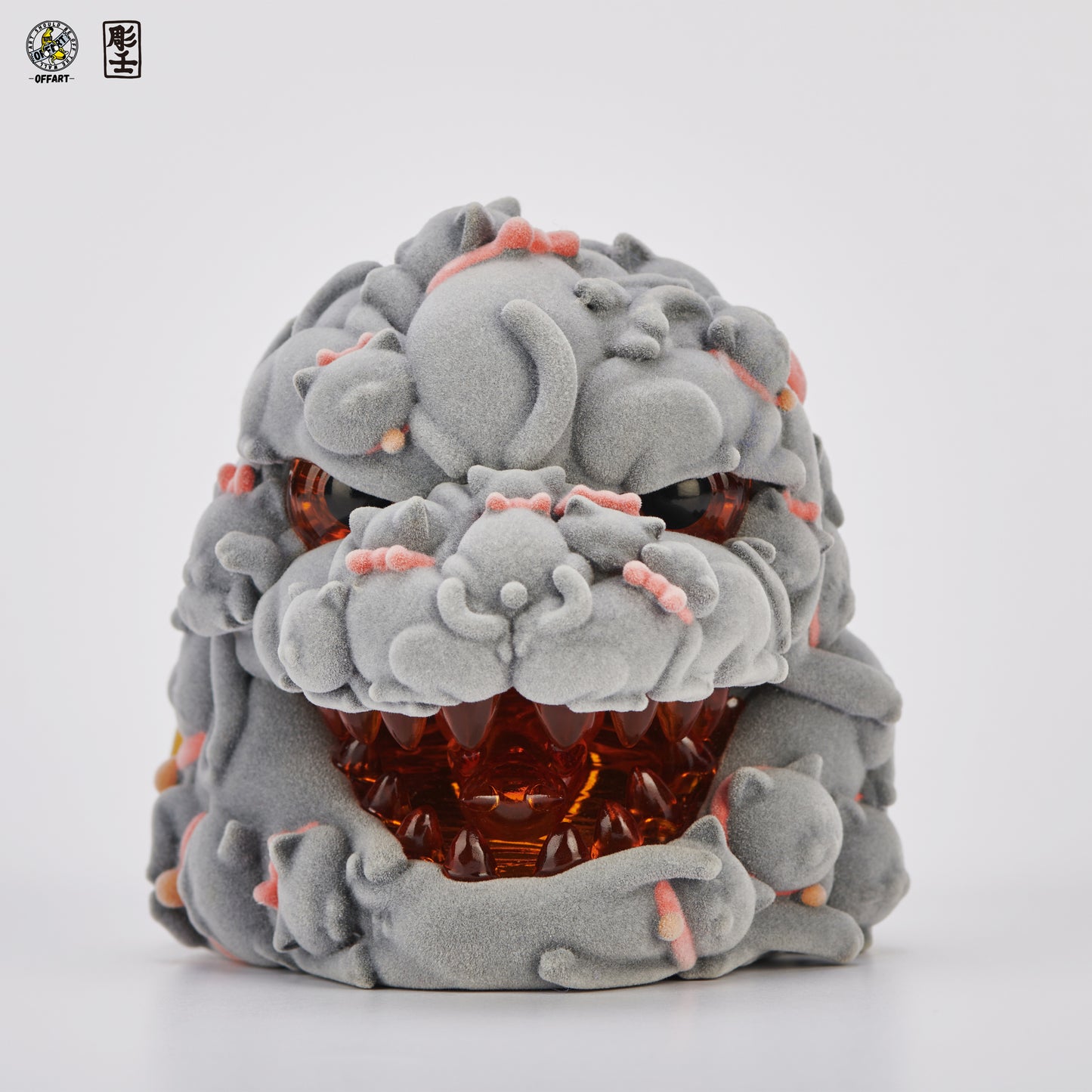 【PRE-ORDER】OFFART X Horiren Red Flame Hundred Cats Mini Fortune Head Statue -Flocked version