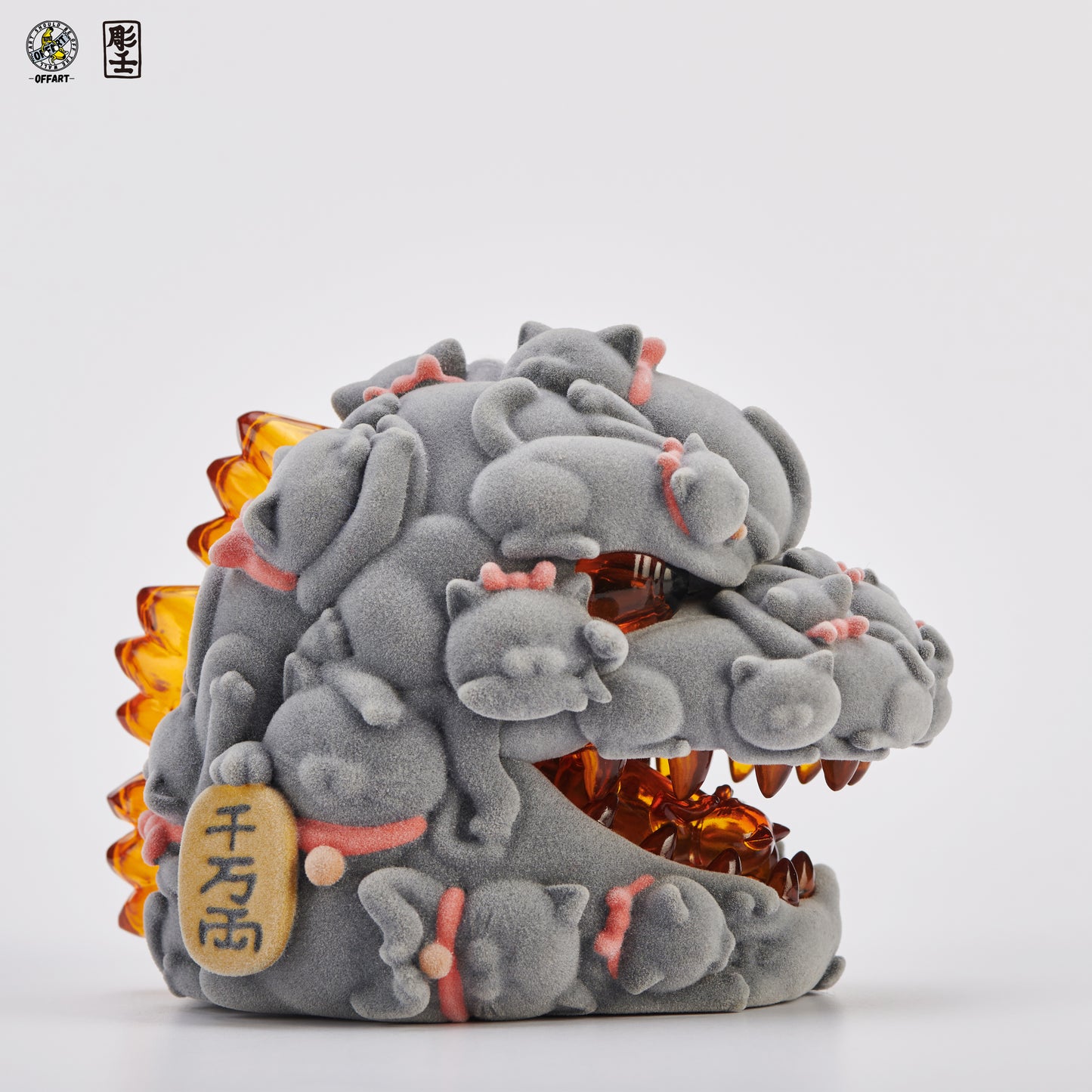 【PRE-ORDER】OFFART X Horiren Red Flame Hundred Cats Mini Fortune Head Statue -Flocked version