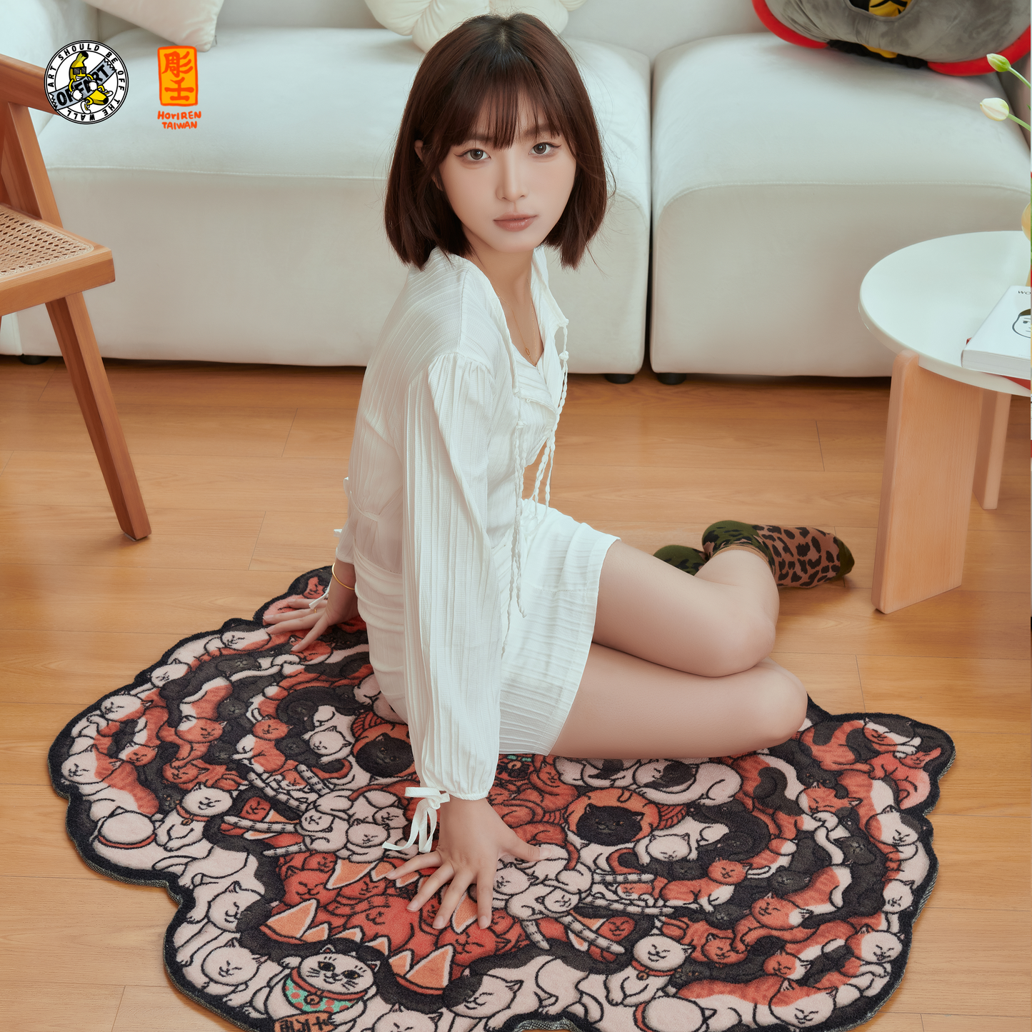 【IN-STOCK】OFFART X Horiren Strange Realm Hundred Cats Tiger King Carpet Rug