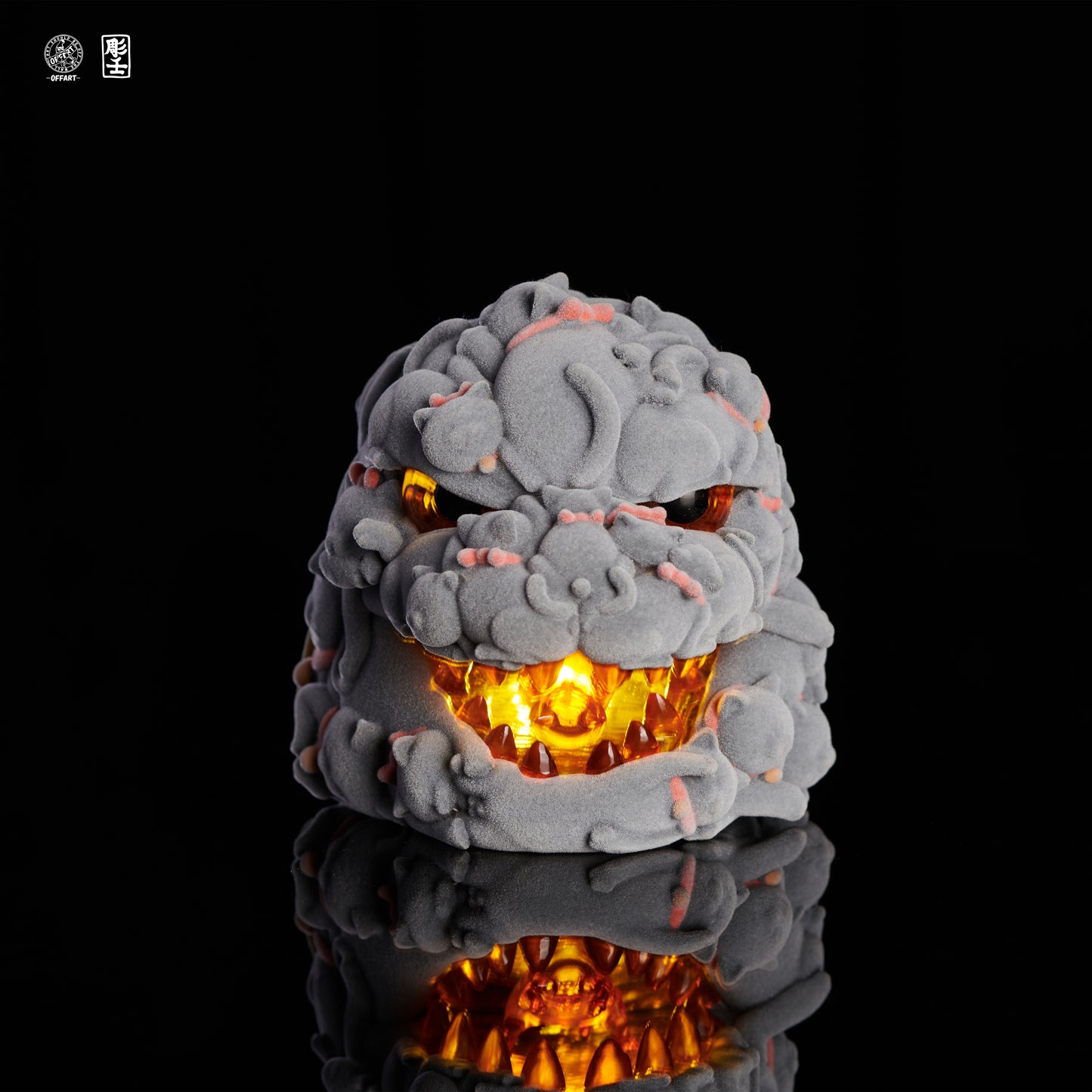 【PRE-ORDER】OFFART X Horiren Red Flame Hundred Cats Mini Fortune Head Statue -Flocked version