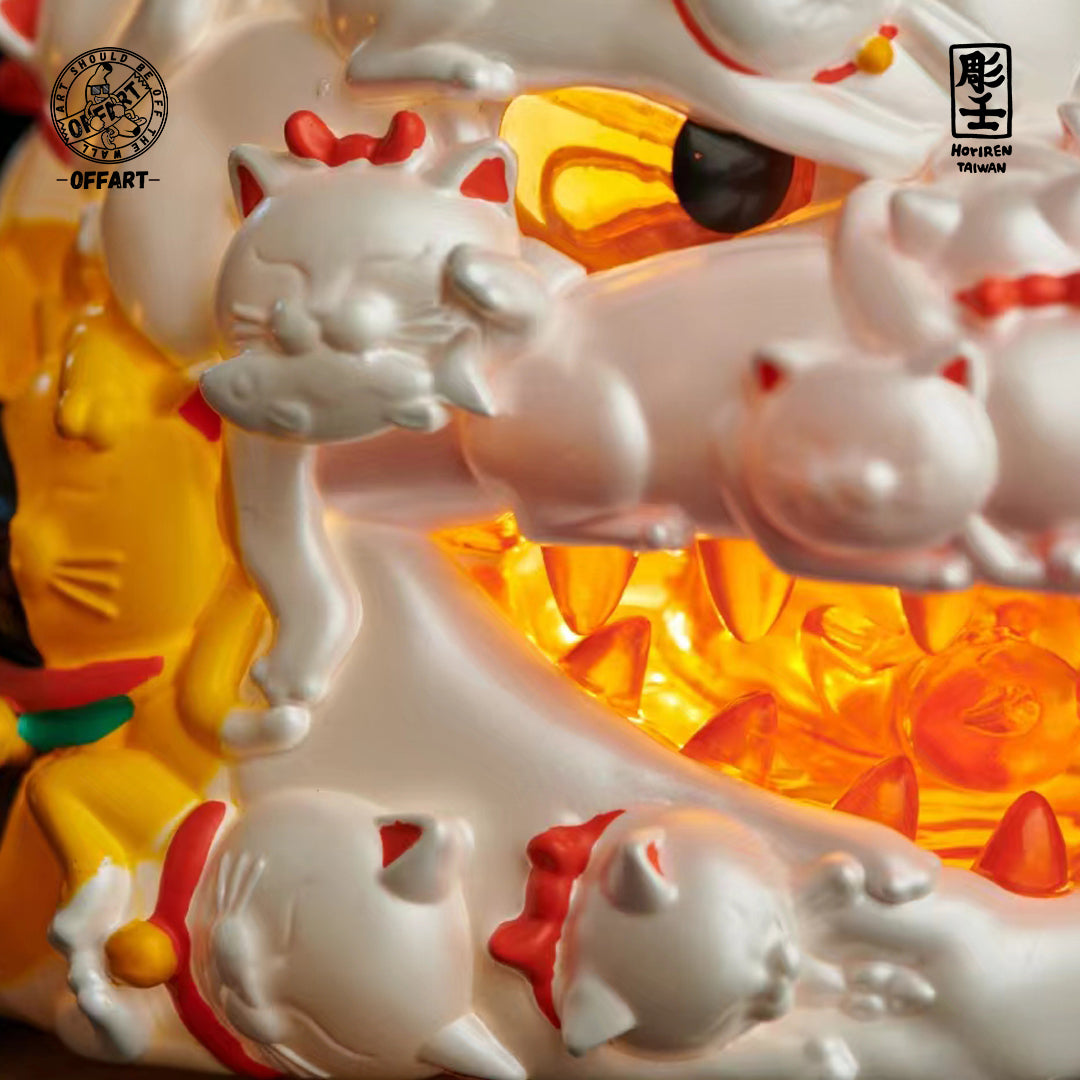 【PRE-ORDER】OFFART X Horiren Red Flame Hundred Cats Mini Bust Fortune White