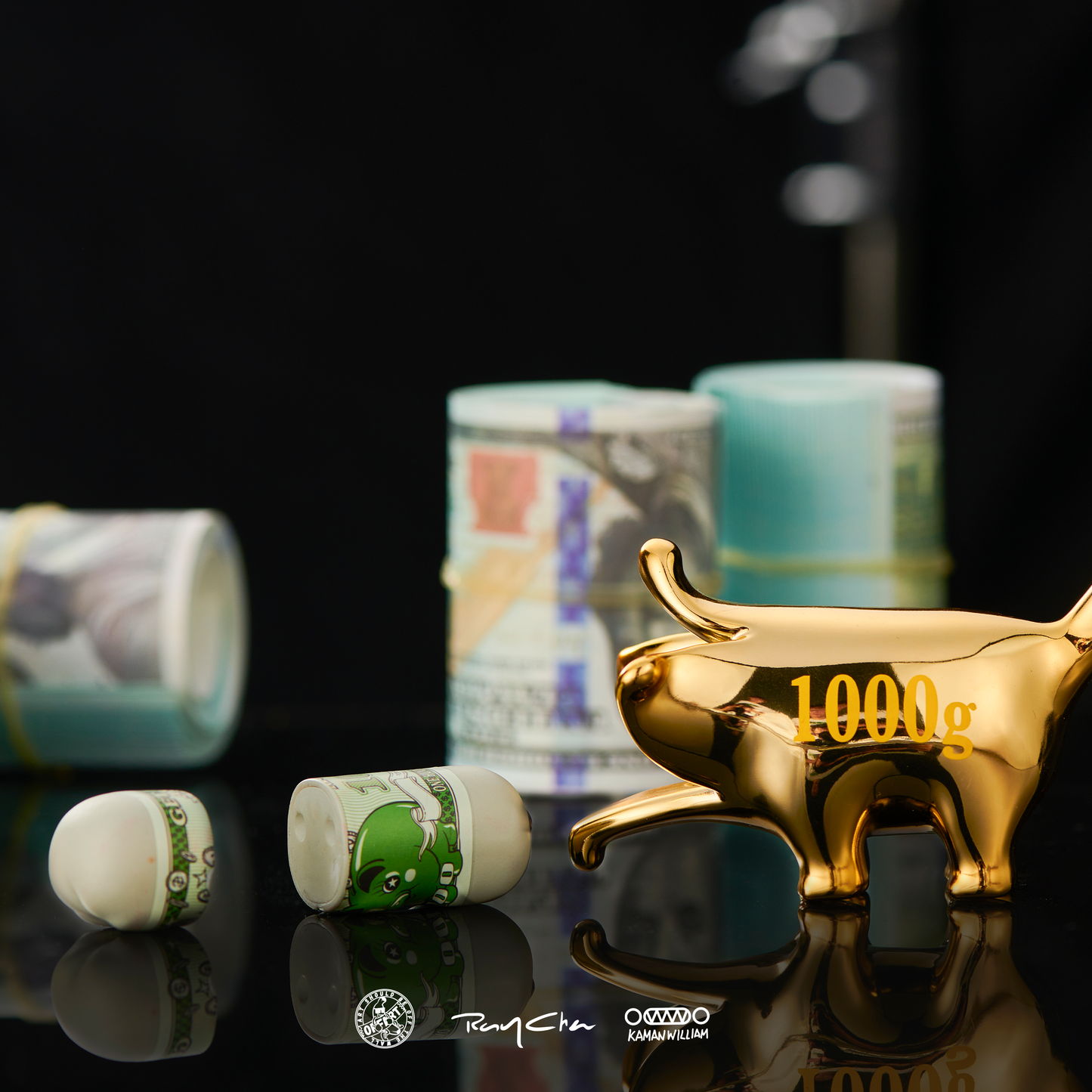 OFFART X Kamanwilliam X RayChan Gold Fortune Mini Money Bananaer Dog