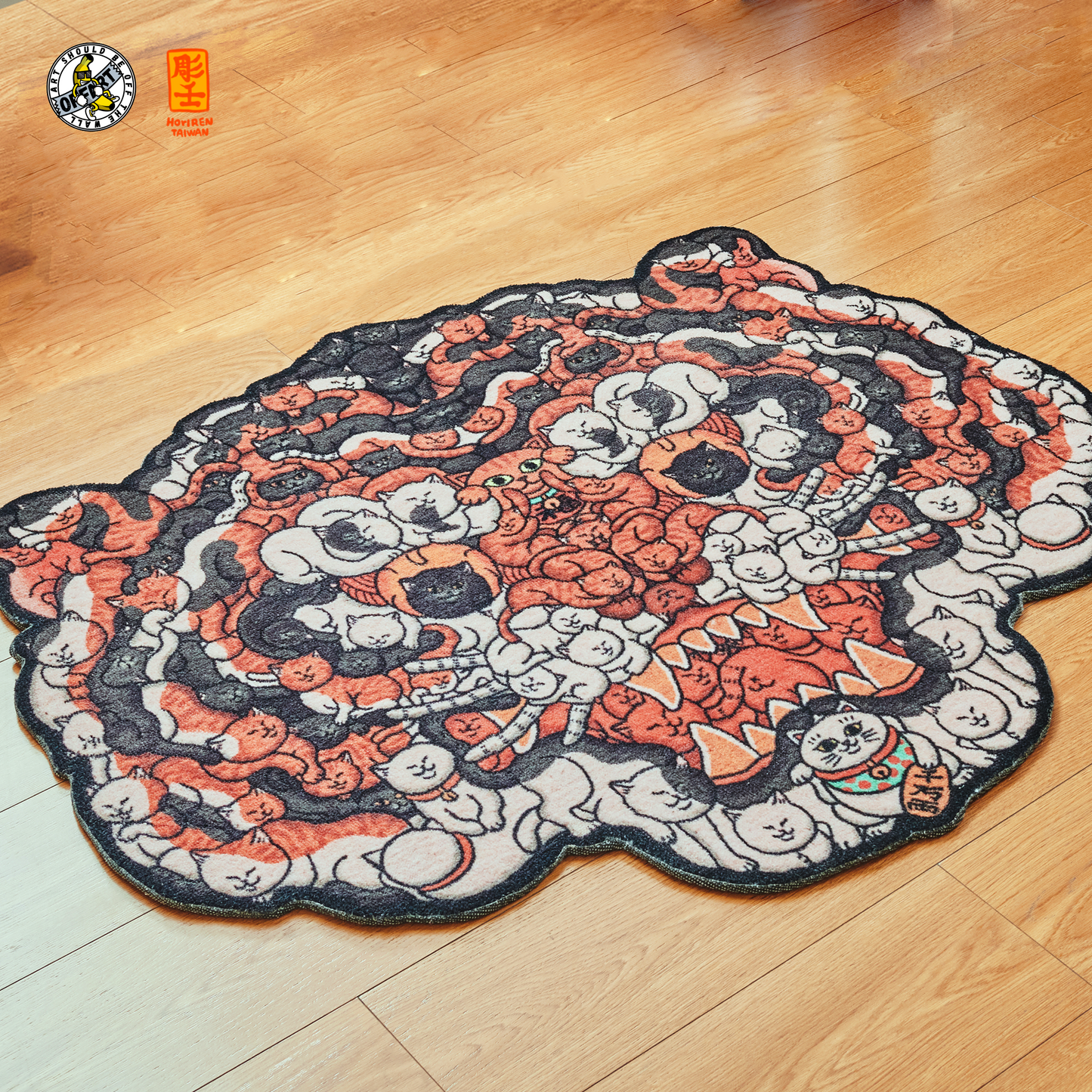 【IN-STOCK】OFFART X Horiren Strange Realm Hundred Cats Tiger King Carpet Rug