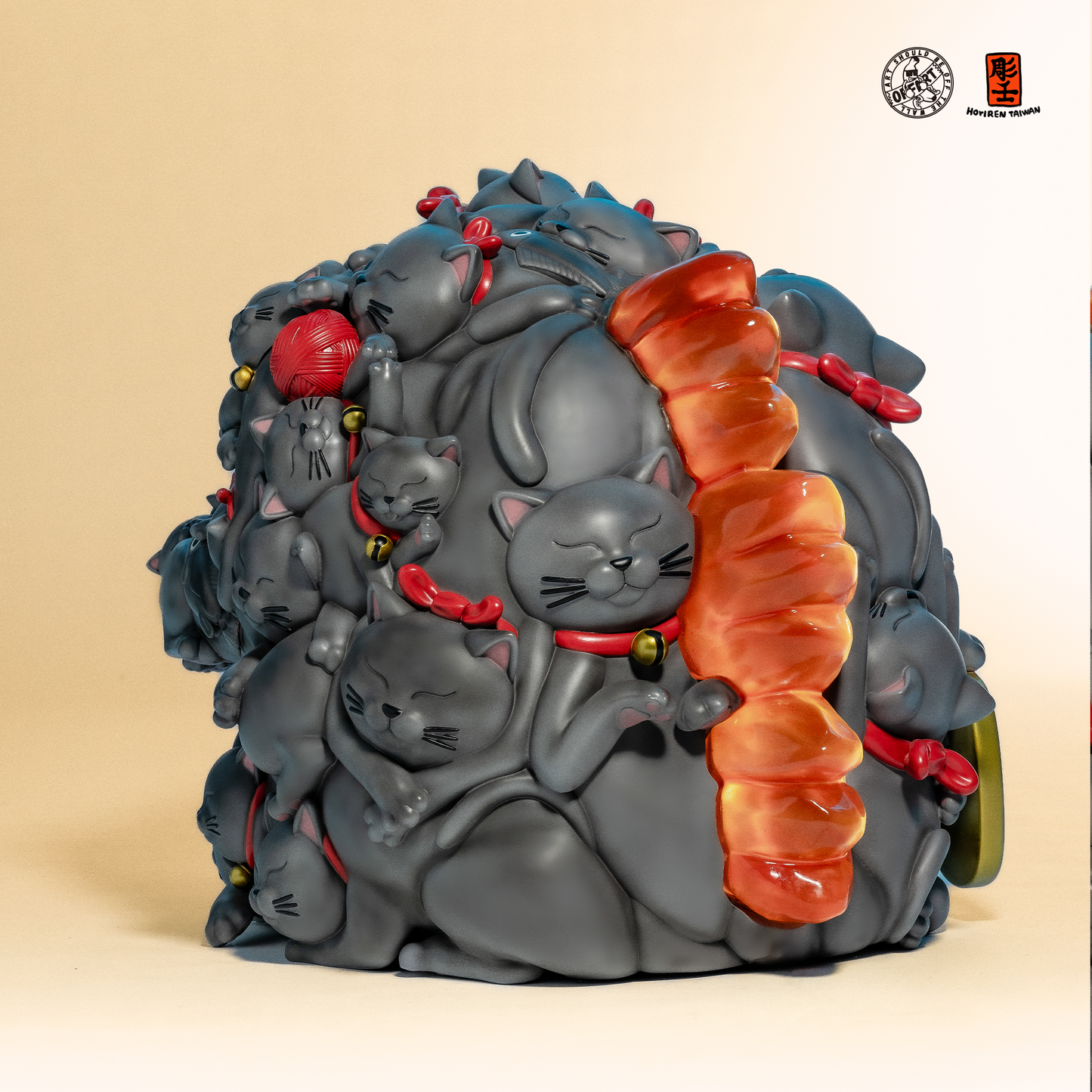 【IN-STOCK】OFFART X Horiren Red Flame Hundred Cats Resin Statue Bust 1000% Mega Edition