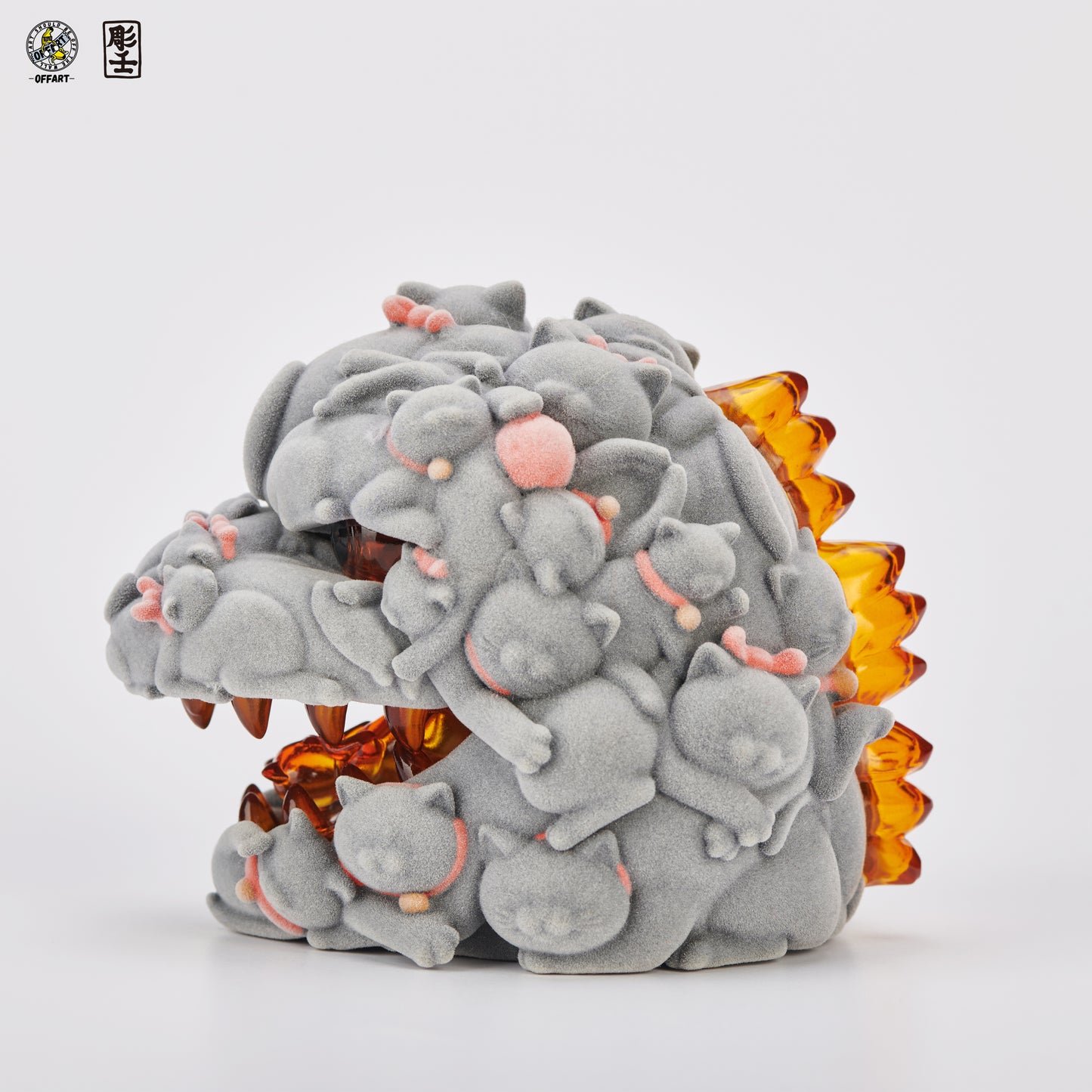 【PRE-ORDER】OFFART X Horiren Red Flame Hundred Cats Mini Fortune Head Statue -Flocked version