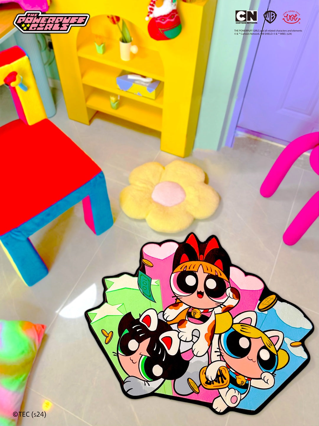 VGT Powerpuff Girls Rug Carpet Fortune Cat Edition