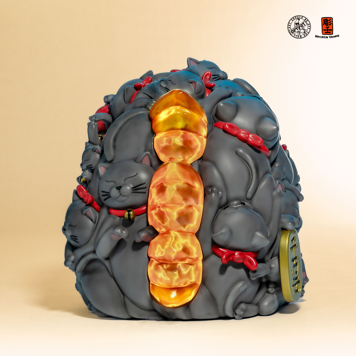 【IN-STOCK】OFFART X Horiren Red Flame Hundred Cats Resin Statue Bust 1000% Mega Edition