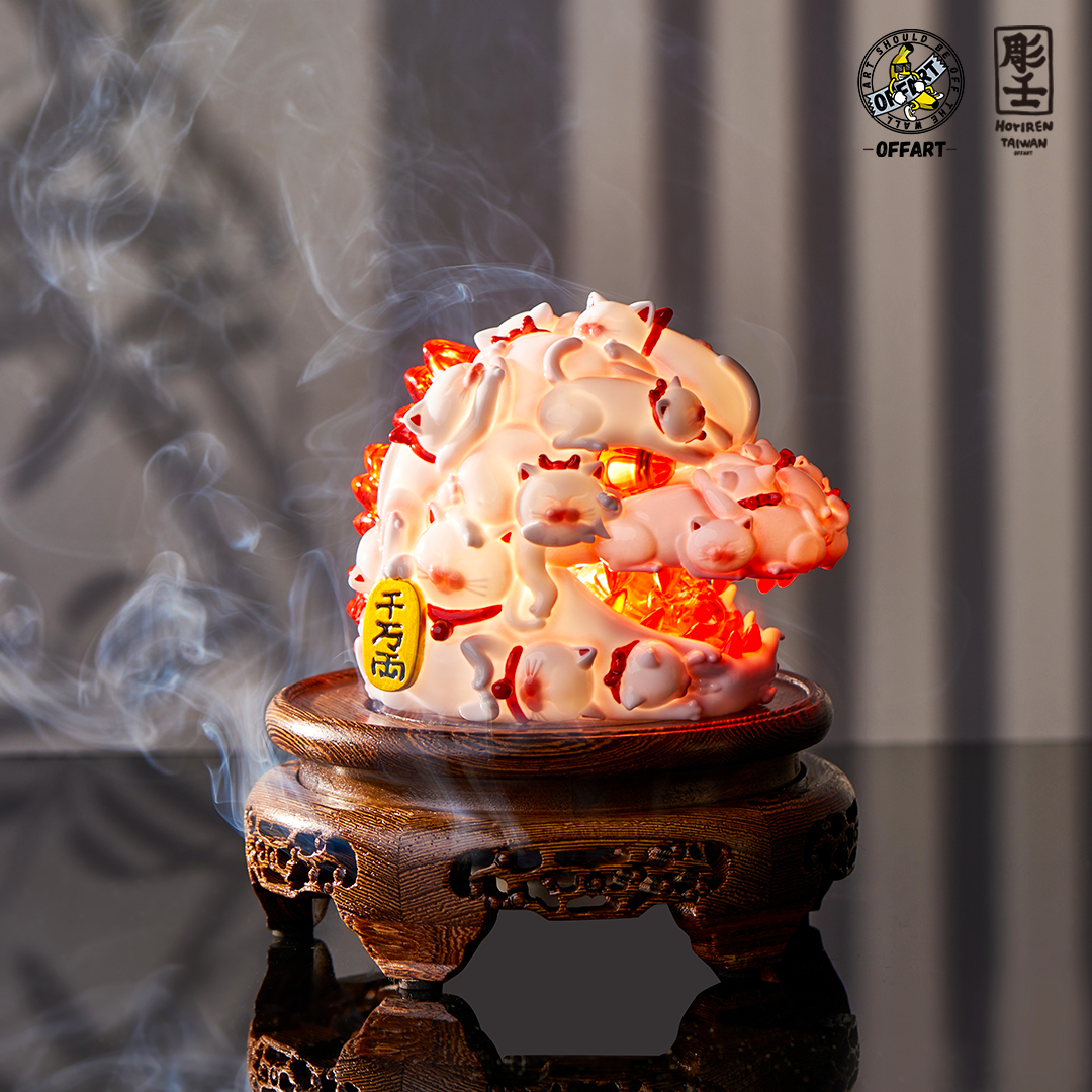 【PRE-ORDER】OFFART X Horiren Red Flame Hundred Cats Enamel Red Mini Bust