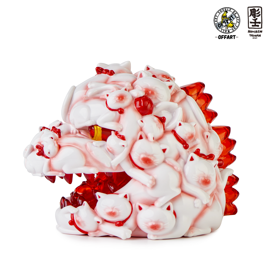 【PRE-ORDER】OFFART X Horiren Red Flame Hundred Cats Enamel Red Mini Bust