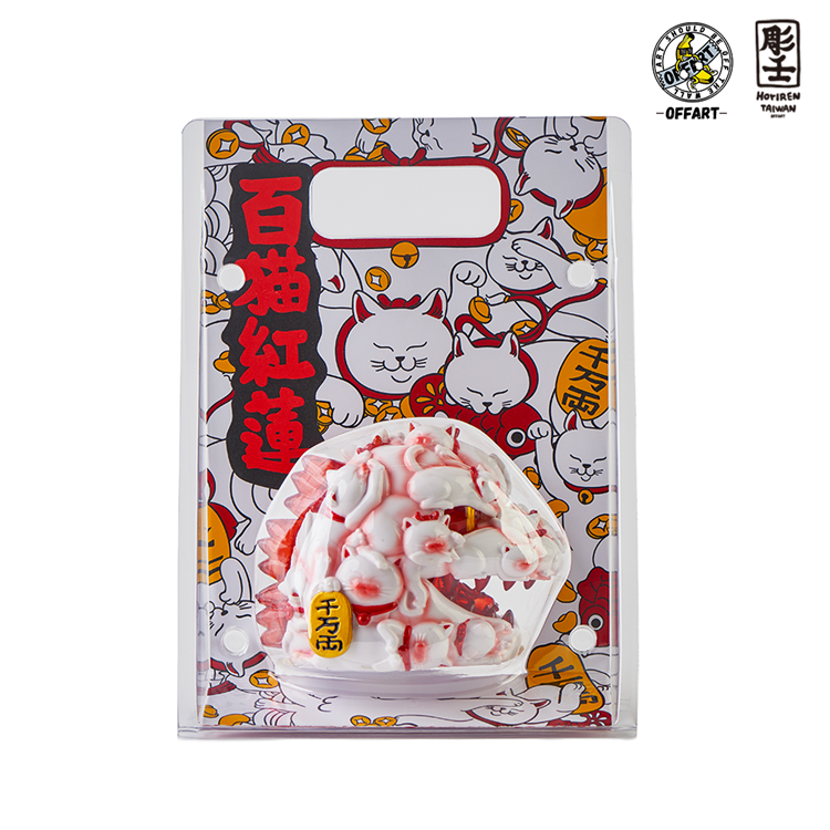 【PRE-ORDER】OFFART X Horiren Red Flame Hundred Cats Enamel Red Mini Bust