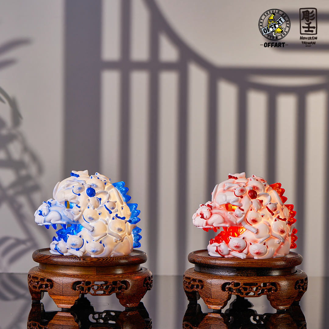 【PRE-ORDER】OFFART X Horiren Red Flame Hundred Cats Porcelain Mini Bust