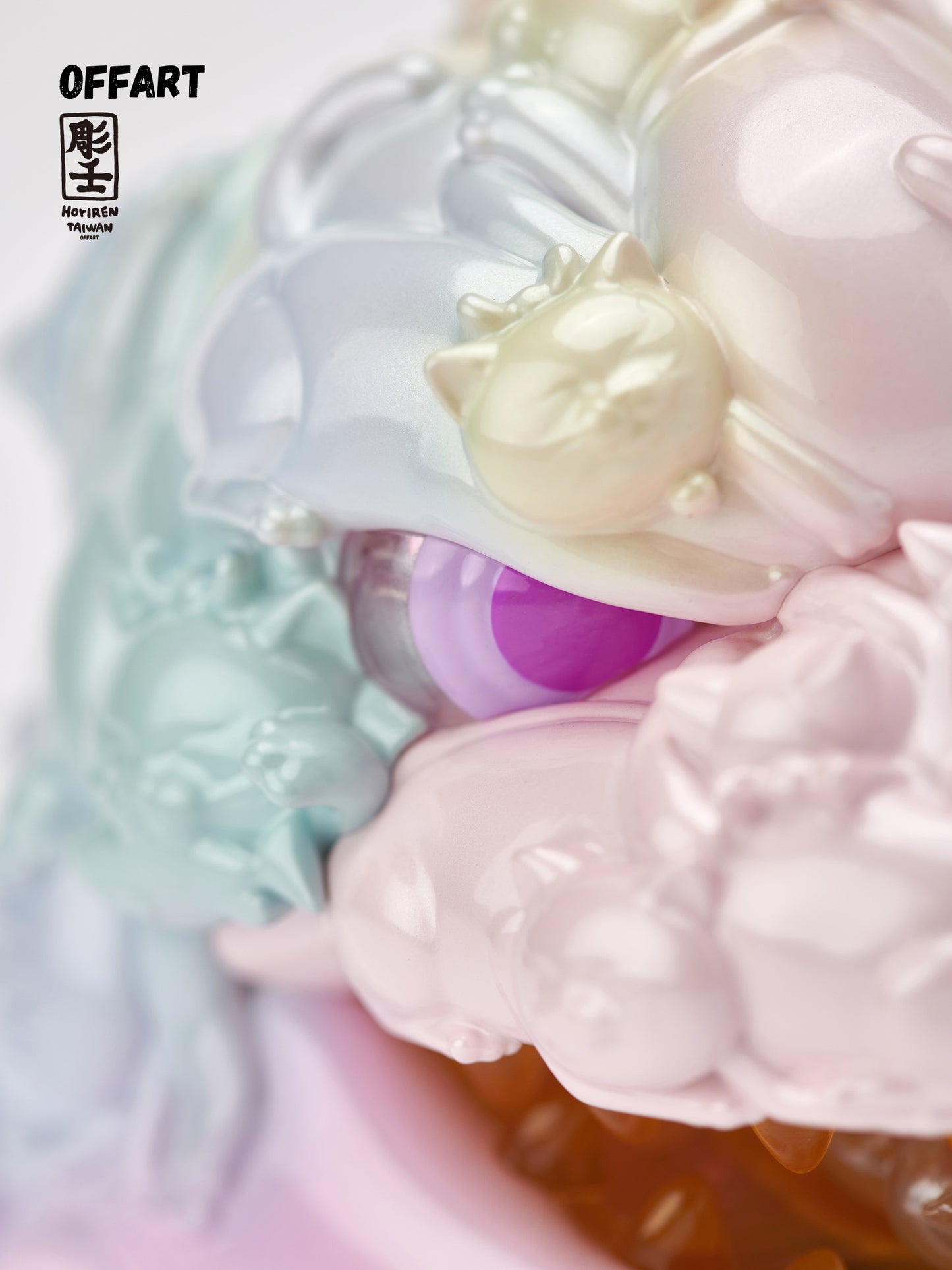 【PRE-ORDER】OFFART X Horiren Red Flame Hundred Cats Mini Fortune Head Statue -Super Sweet Candy