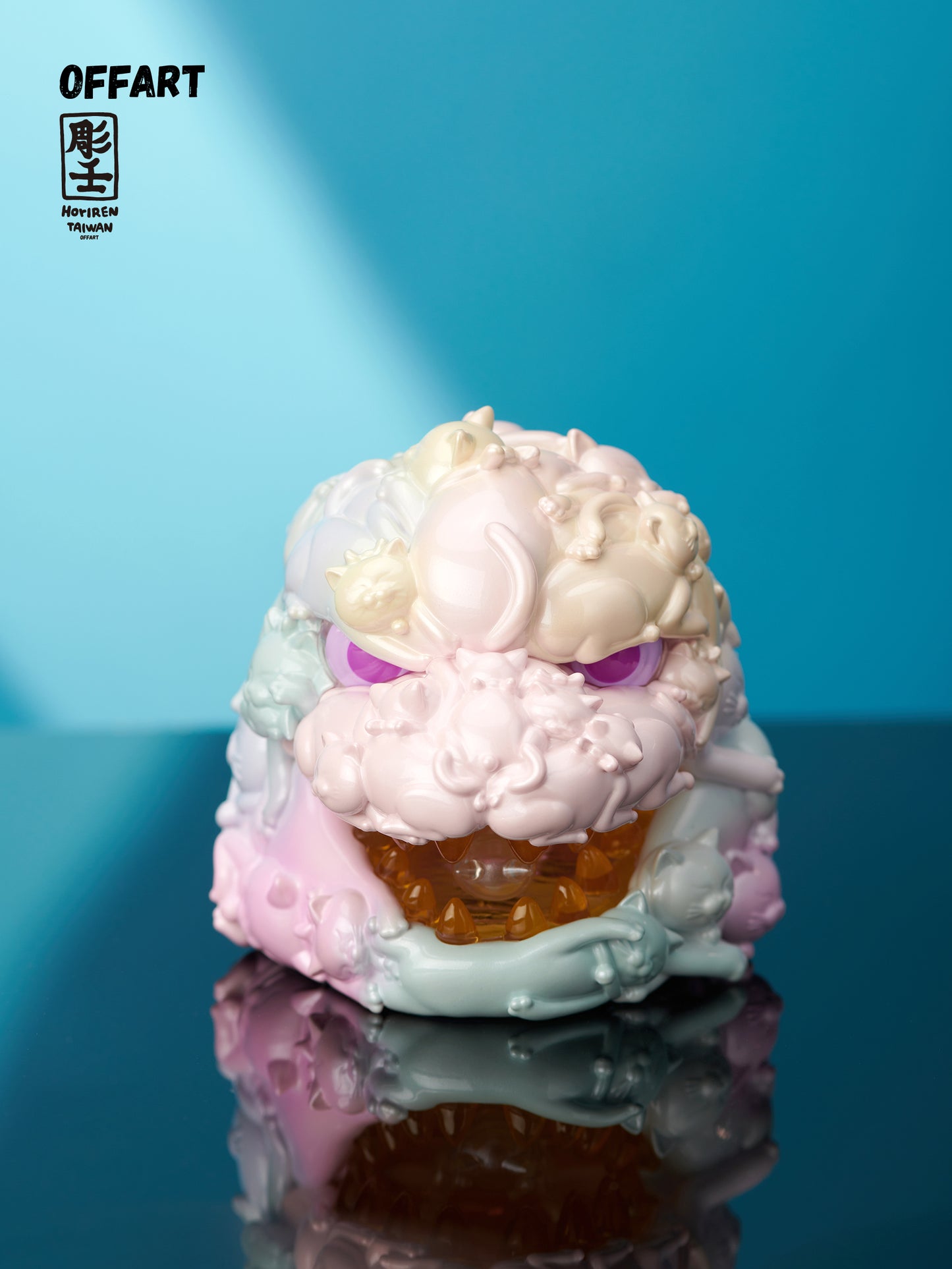 【PRE-ORDER】OFFART X Horiren Red Flame Hundred Cats Mini Fortune Head Statue -Super Sweet Candy