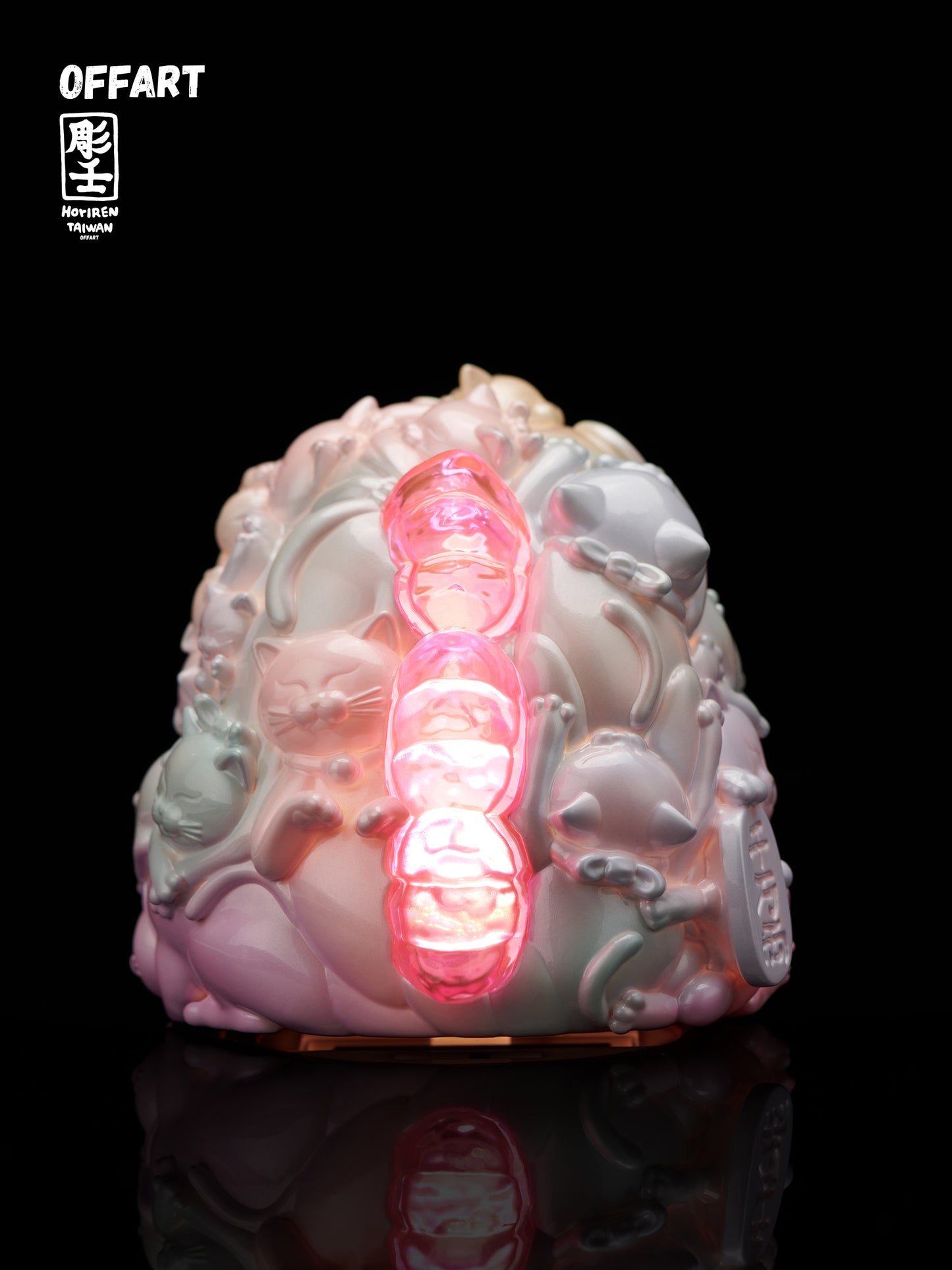 【PRE-ORDER】OFFART X Horiren Red Flame Hundred Cats Mini Fortune Head Statue -Super Sweet Candy