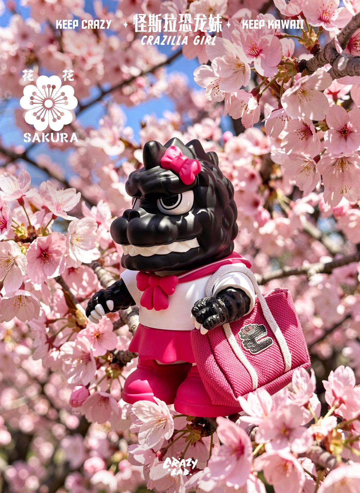 【IN STOCK】 James Lee -  Mini Crazilla Girl – Spring Sakura Limited Edition
