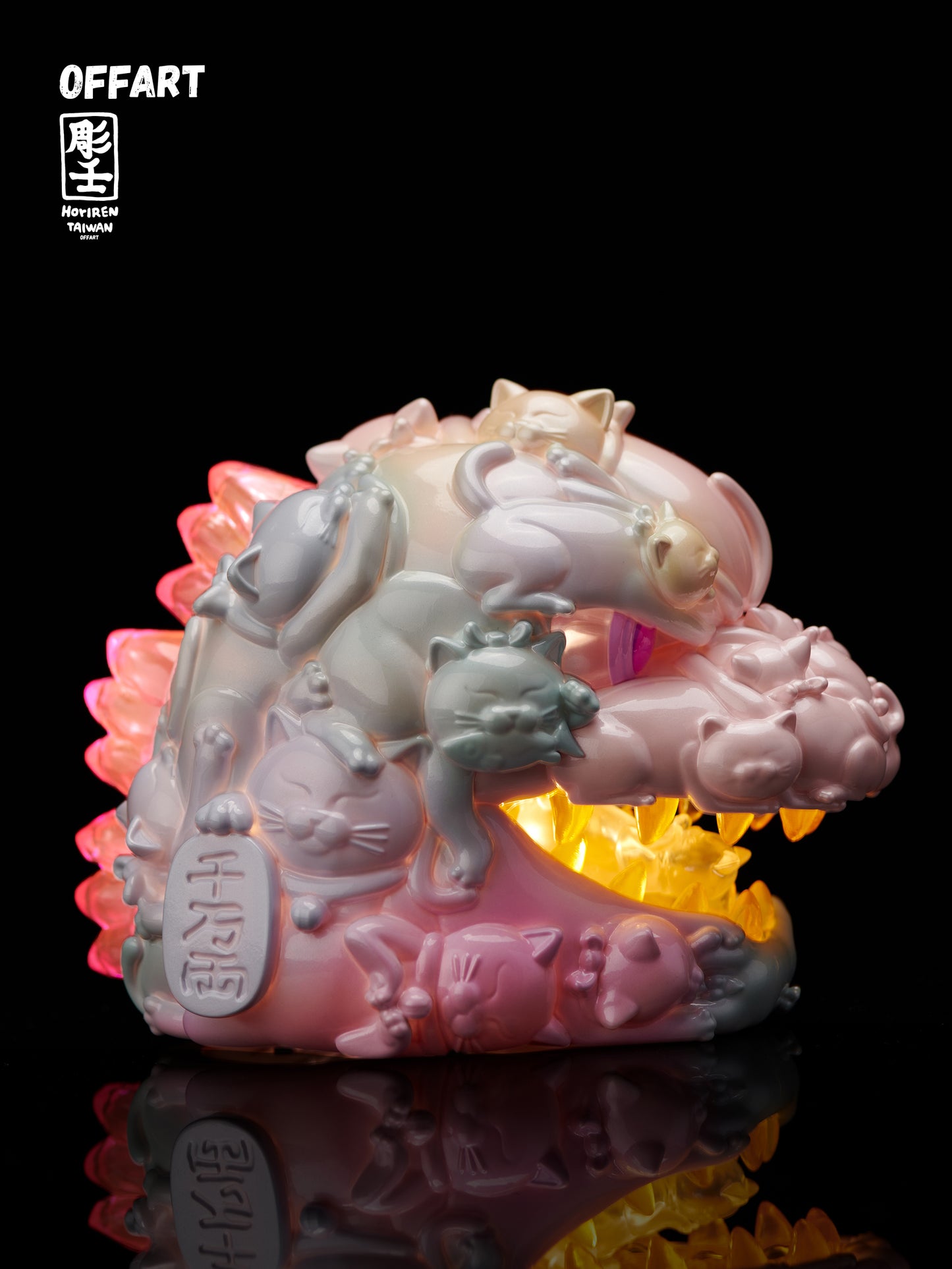 【PRE-ORDER】OFFART X Horiren Red Flame Hundred Cats Mini Fortune Head Statue -Super Sweet Candy