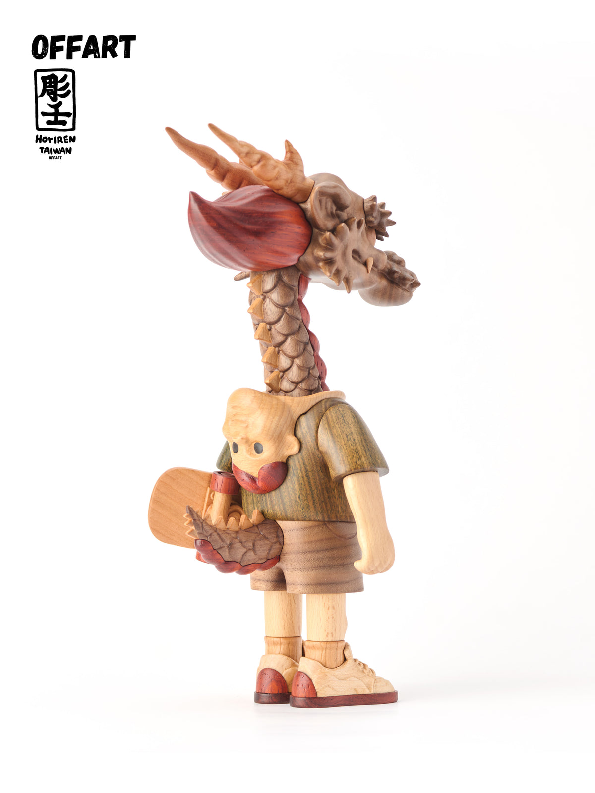 OFFART X Horiren Like A Dragon Woody Skate 100% Wooden Statue