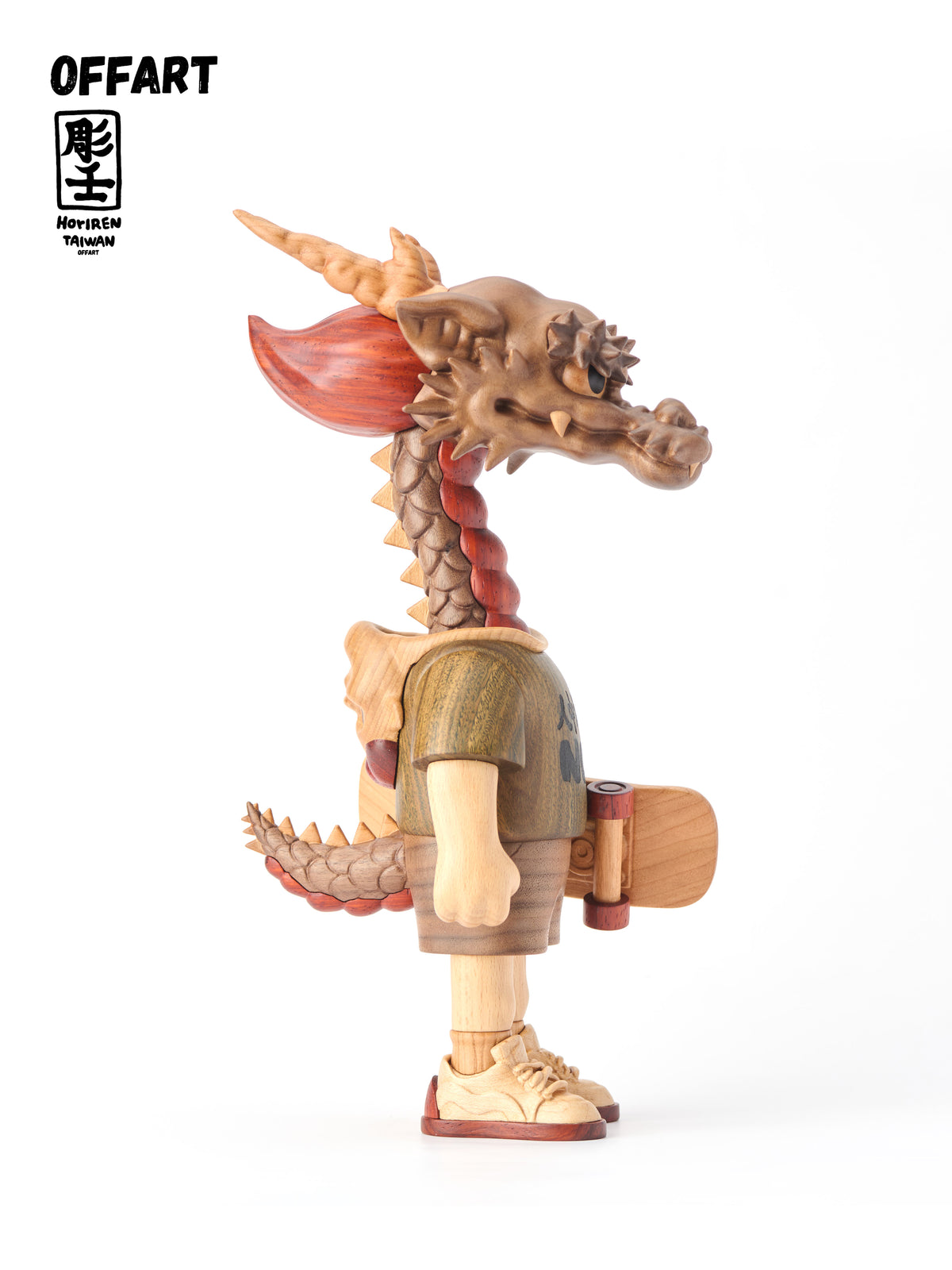 OFFART X Horiren Like A Dragon Woody Skate 100% Wooden Statue