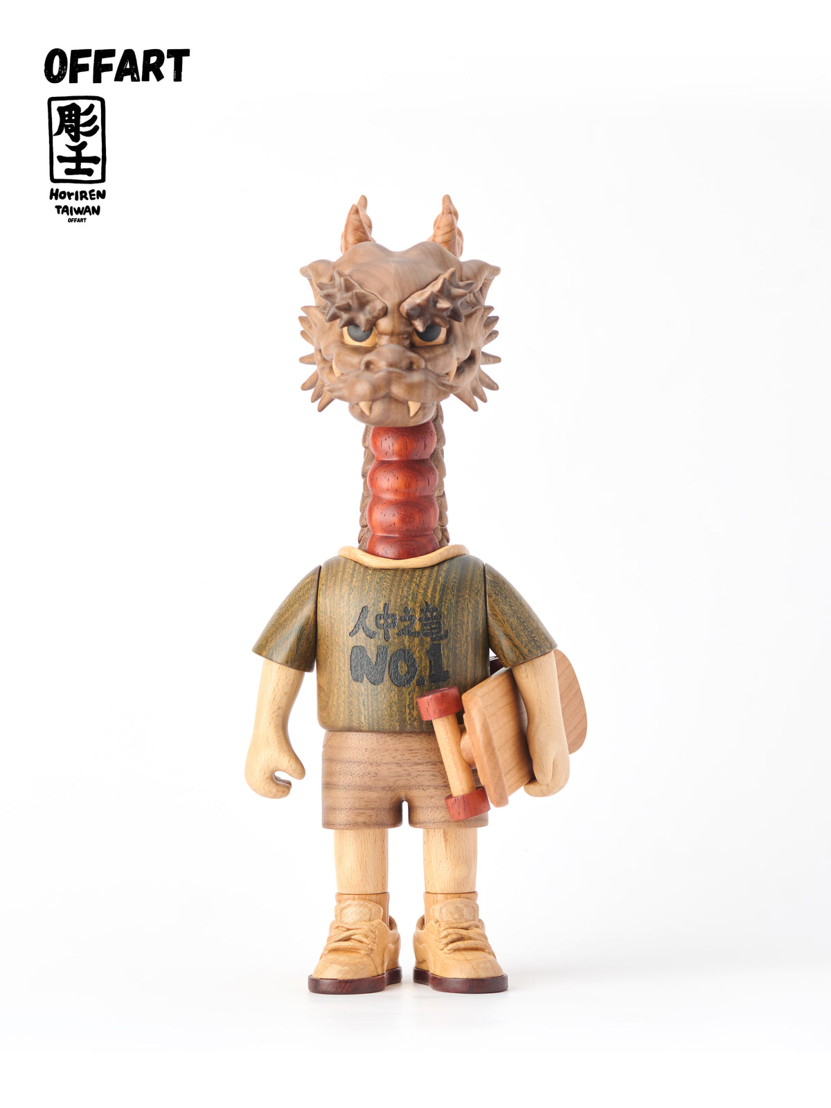 OFFART X Horiren Like A Dragon Woody Skate 100% Wooden Statue