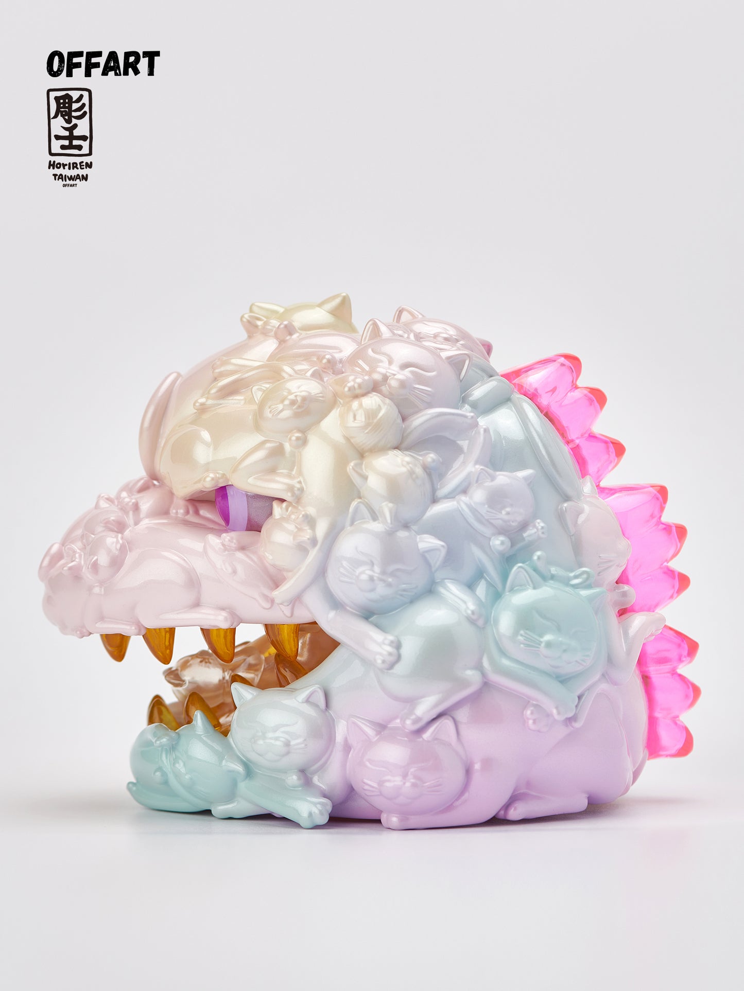 【PRE-ORDER】OFFART X Horiren Red Flame Hundred Cats Mini Fortune Head Statue -Super Sweet Candy