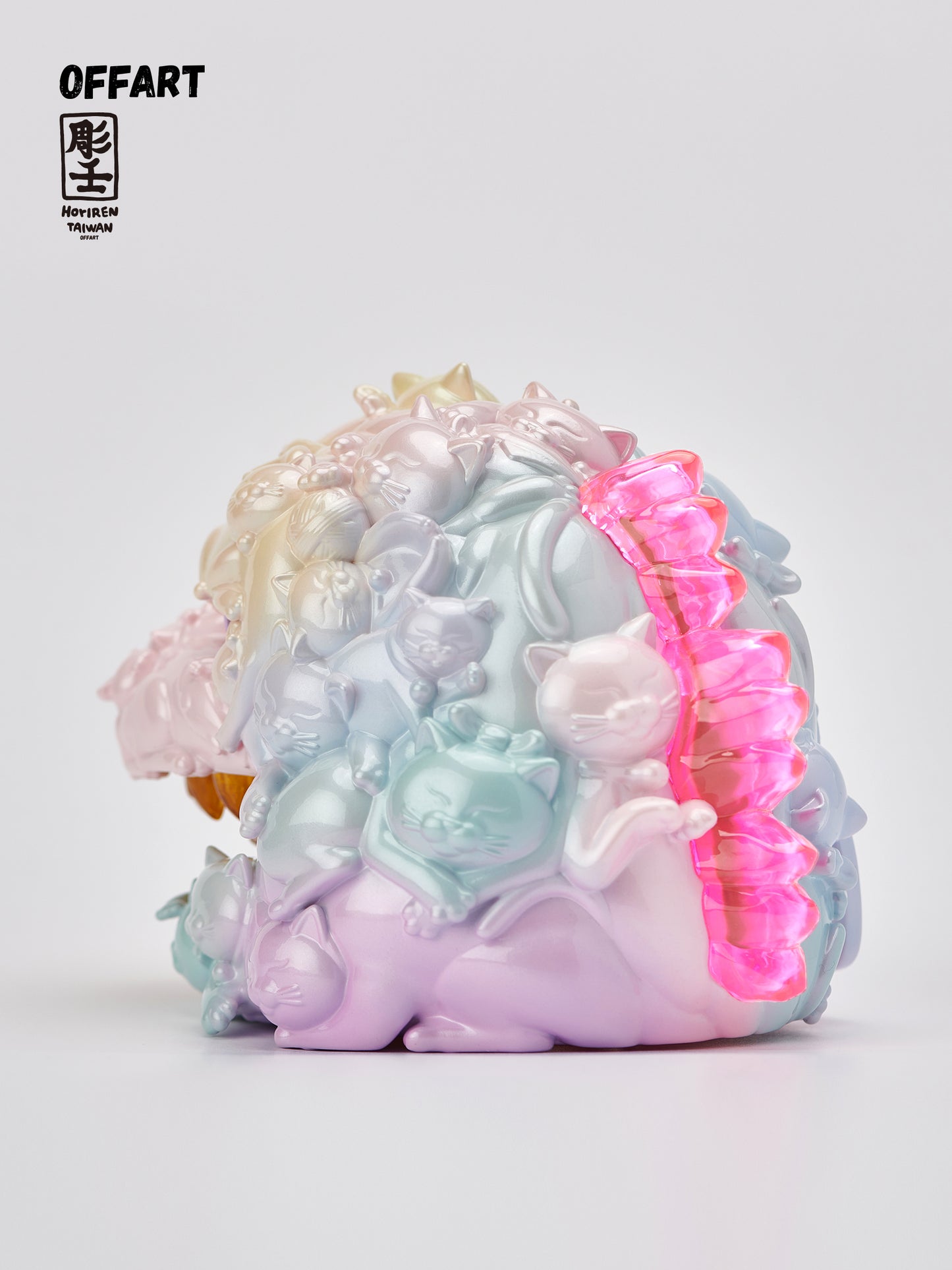 【PRE-ORDER】OFFART X Horiren Red Flame Hundred Cats Mini Fortune Head Statue -Super Sweet Candy