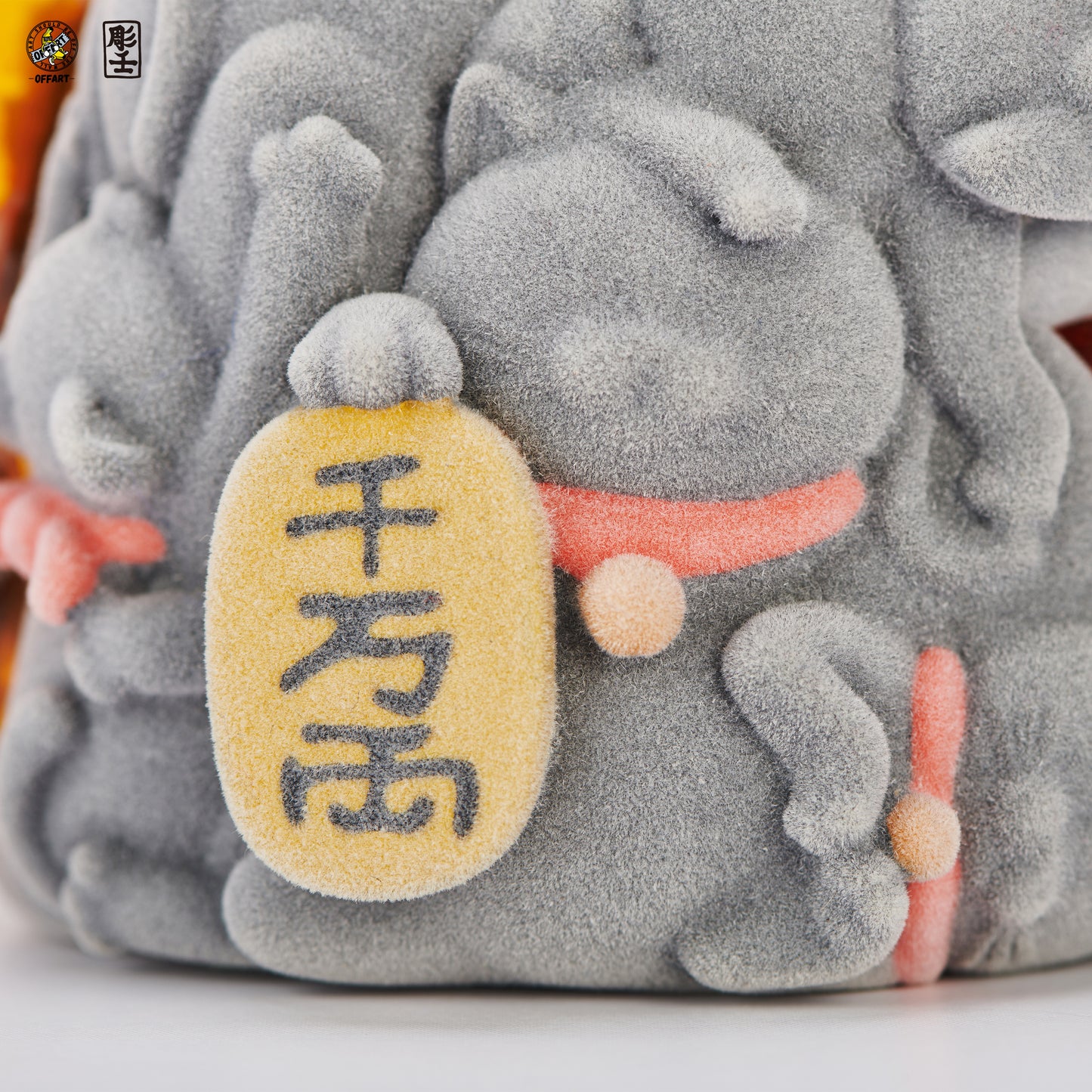 【PRE-ORDER】OFFART X Horiren Red Flame Hundred Cats Mini Fortune Head Statue -Flocked version