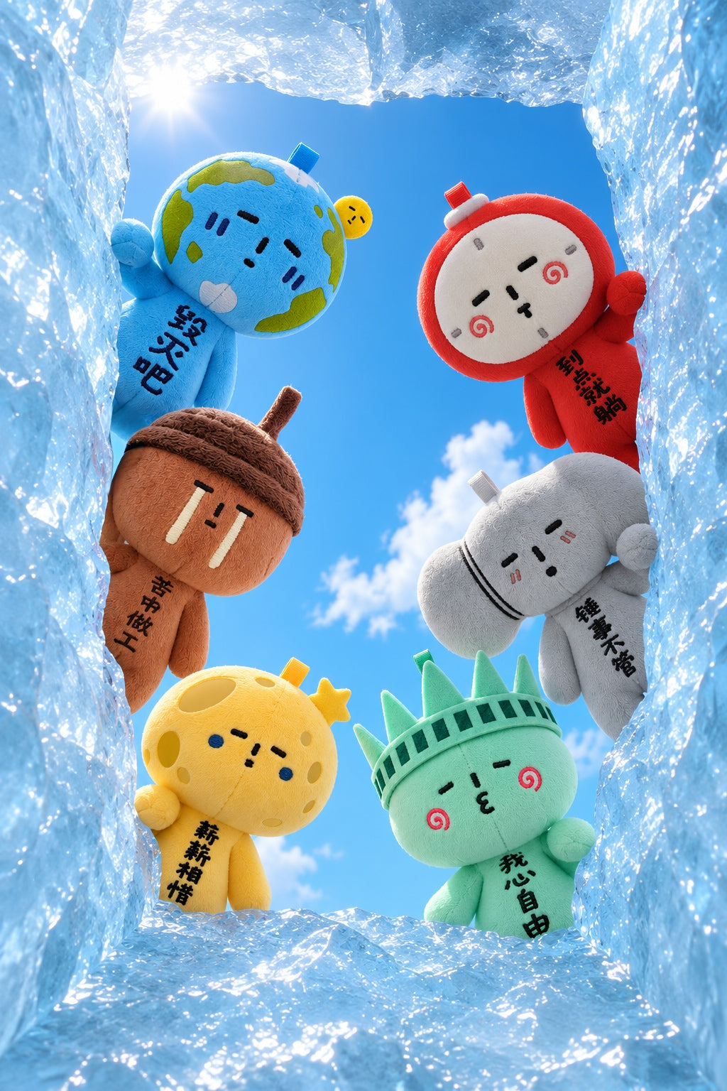 Mooku Friends Not Working Today Plush Key Chain Blind Box Set of 6