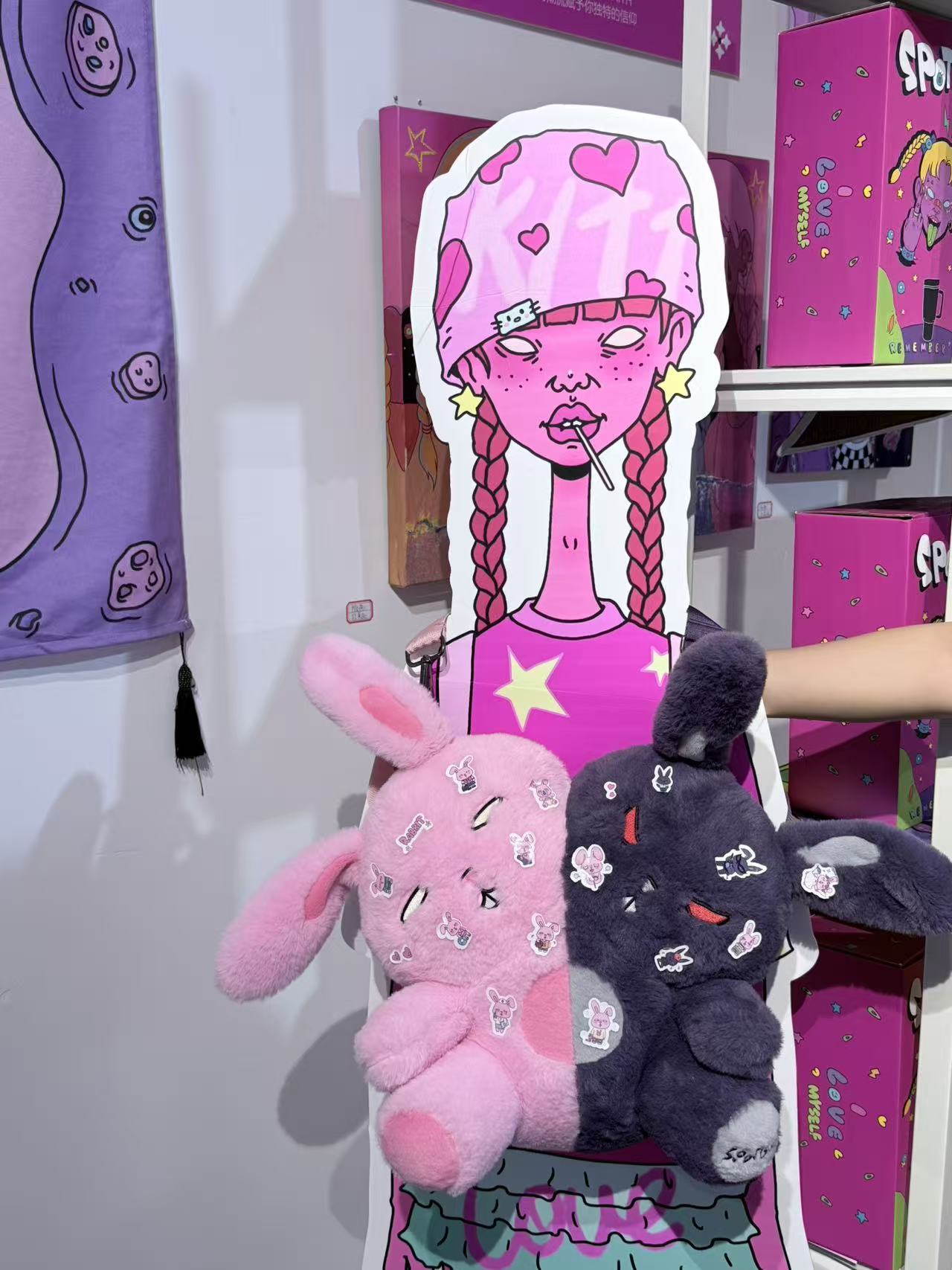 【PRE-ORDER】 Yokilea - Slacker Rabbit & Angry Rabbit Plush Toy Backpack