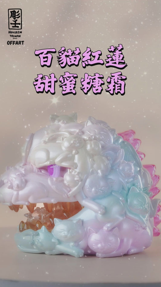 【PRE-ORDER】OFFART X Horiren Red Flame Hundred Cats Mini Fortune Head Statue -Super Sweet Candy